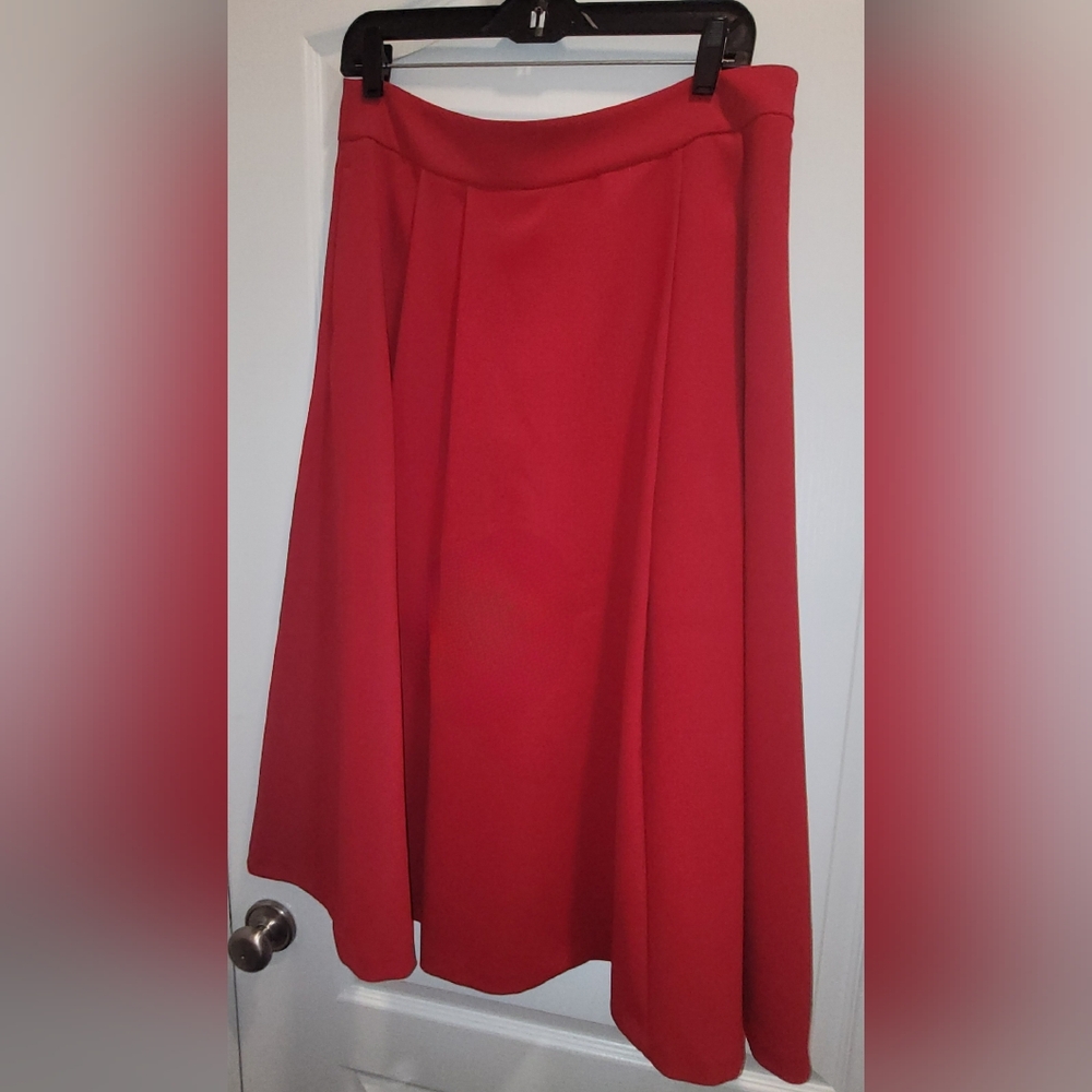ZARA RED PLEATED CAPE SKIRT Sz XL NWT